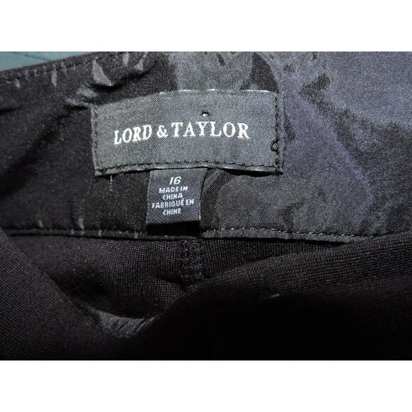 Lord & Taylor Black Pants Work Career Professional NWT Womens Size 16 Stretch - Picture 2 of 6